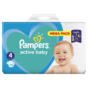 Підгузки для дітей PAMPERS Active Baby (Памперс Актив Бебі) 4 від 9 до 14 кг 106 шт