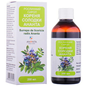 Сироп кореня солодки Ананта для пом'якшення кашлю флакон 200 мл