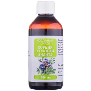 Сироп кореня солодки Ананта для пом'якшення кашлю флакон 200 мл