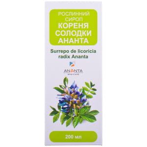 Сироп кореня солодки Ананта для пом'якшення кашлю флакон 200 мл