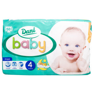 Підгузки для дітей DANI BABY (Дані Бебі) Maxi (Максі) 4 від 7 до 14 кг 50 шт