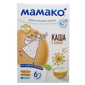 Каша молочная детская МАМАКО 5 злаков на козьем молоке для детей с 6-ти месяцев 200 г