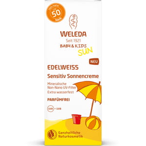 Крем для тіла WELEDA (Веледа) Едельвейс сонцезахисний SPF 50 для чутливої шкіри для немовлят і дітей, без аромата 50 мл