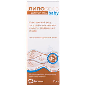 Крем дитячий Ліпобейз Baby комплексний догляд за шкірою з ознаками сухості, подразнення та свербіння 75 мл