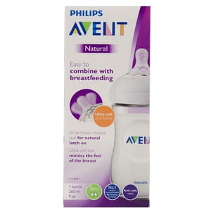 Бутылочка для кормления AVENT (Авент) SCF033/17 Natural (Нейчерал) из полипропилена для детей с 1-го месяца 260 мл