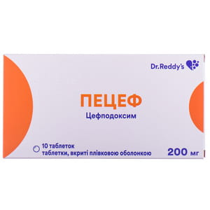 Пецеф табл. п/о 200мг №10
