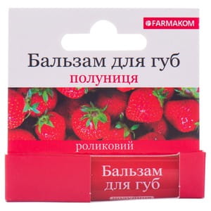 Бальзам для губ Фармаком Клубника ролик 4,5 мл