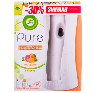 Освежитель воздуха AIR WICK (Эрвик) Freshmatic (Фрешматик) Pure автоматический стартовый набор 5 эфирных масел с ароматом апельсина и грейпфрута
