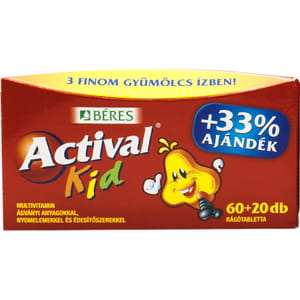 Активал Кід таблетки жувальні з трьома смаками флакон 60 + 20 шт