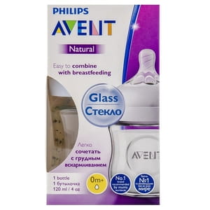 Бутылочка для кормления AVENT (Авент) SCF051/17 Natural (Нейчерал) стеклянная для детей с 0 месяцев 120 мл