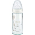 Бутылочка для кормления NUK (Нук) First Choice Plus стекляная 240 мл с силиконовой соской для молока для детей от 0 до 6 месяцев NEW