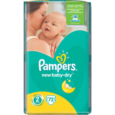 Подгузники для детей PAMPERS (Памперс) New Baby (Нью Бэби) Mini 2 (мини) от 3 до 6 кг 72 шт