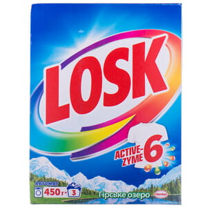 Порошок стиральный LOSK (Лоск) автомат Горное озеро на 3 цикла стирки 450 г