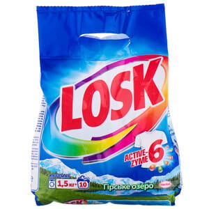 Порошок стиральный LOSK (Лоск) автомат Горное озеро на 10 циклов стирки 1,5 кг