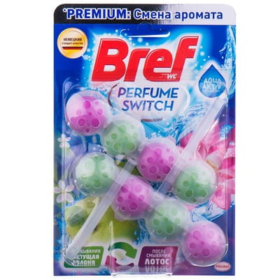 Подвесной туалетный блок BREF (Бреф) Смена аромата Цветущая яблоня - Лотос дуопак 2 шт по 50 г