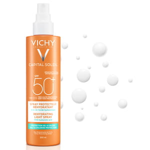 Спрей для обличчя та тіла VICHY (Віші) Капіталь Солей сонцезахисний водостійкий з гіалуроновою кислотою захист від солі та хлора SPF 50+ 200 мл
