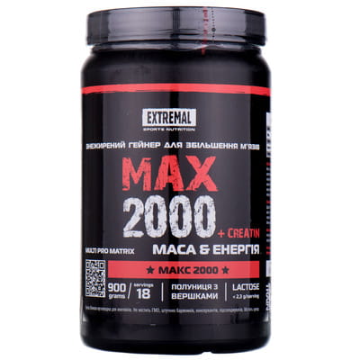 Гейнер EXTREMAL (Экстремал) Макс 2000 для увеличения мышечной массы 900 г