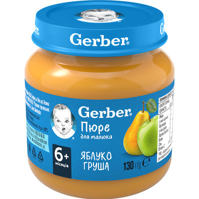 Пюре фруктове дитяче NESTLE GERBER (Нестле Гербер) Яблуко і груша 130 г