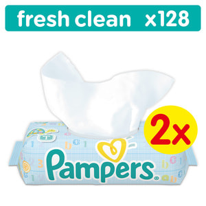 Салфетки влажные детские PAMPERS (Памперс) Baby Fresh Clean Duo (Бэби фреш клин дуо) 2 упаковки по 64 шт