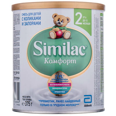 Суміш молочна SIMILAC (Симілак) Комфорт 2 для дітей з коліками та запорами з 6 до 12 місяців 375 г NEW