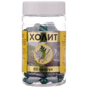 Холит капсулы способствующие разрыхлению и выведению камней из желчного пузыря и желчных протоков во флаконе 60 шт