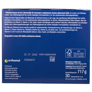 Ортомол Иммун (Orthomol Immun) витаминный комплекс для поднятия иммунитета флакон + таблетки с витамином С, Д, цинком на курс приема 30 дней