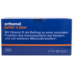 Ортомол Джуниор С плюс (Orthomol junior С plus) для поднятия иммунитета таблетки жевательные вкус апельсина с витамином С, Д, цинком на курс 30 дней