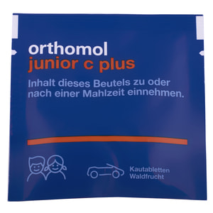 Ортомол Джуниор С плюс (Orthomol junior С plus) для поднятия иммунитета таблетки жевательные вкус апельсина с витамином С, Д, цинком на курс 30 дней