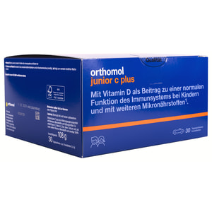 Ортомол Джуниор С плюс (Orthomol junior С plus) для поднятия иммунитета таблетки жевательные вкус апельсина с витамином С, Д, цинком на курс 30 дней