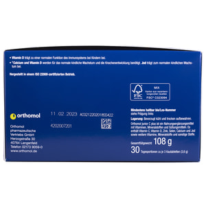 Ортомол Джуниор С плюс (Orthomol junior С plus) для поднятия иммунитета таблетки жевательные вкус апельсина с витамином С, Д, цинком на курс 30 дней