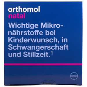 Ортомол Натал (Orthomol Natal) витаминный комплекс для беременных и кормящих грудью женщин капсулы + порошок на курс 30 дней с витамином С, Д, цинком