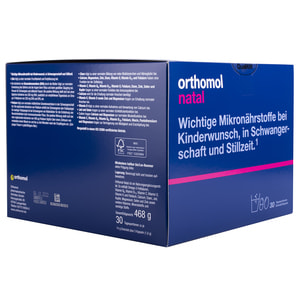 Ортомол Натал (Orthomol Natal) витаминный комплекс для беременных и кормящих грудью женщин капсулы + порошок на курс 30 дней с витамином С, Д, цинком