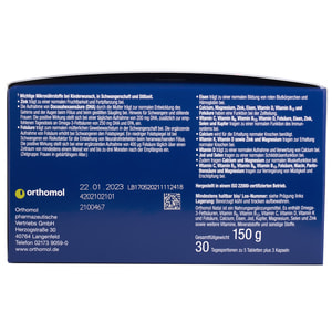 Ортомол Натал (Orthomol Natal) витаминный комплекс для беременных и кормящих грудью женщин таблетки + капсулы на курс 30 дней с витамином С, Д, цинком