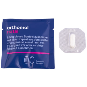 Ортомол Натал (Orthomol Natal) витаминный комплекс для беременных и кормящих грудью женщин таблетки + капсулы на курс 30 дней с витамином С, Д, цинком