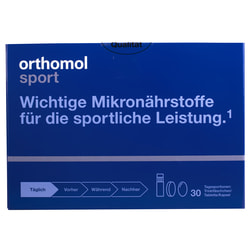 Ортомол Спорт + Омега 3 (Orthomol Sport + Omega3) витаминный комплекс для спортсменов флакон+капсулы+таблетки на курс 30 дней с витамином С, Д, цинком