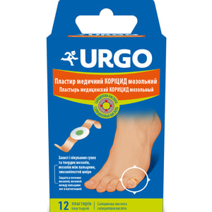 Пластырь медицинский Urgo (Урго) Корицид мозольный для удаления сухих мозолей и натоптышей 12 шт