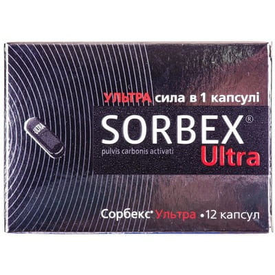 Капсулы для очищения и выведения токсинов из организма Сорбекс Ультра 2 блистера по 6 шт
