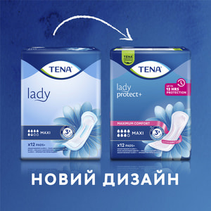 Прокладки урологические TENA (Тена) Lady Maxi InstaDry (Леди Макси Инстдрай) для женщин 12 шт