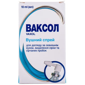 Спрей для ухода за ушным каналом и удаления серных пробок Ваксол флакон 10 мл