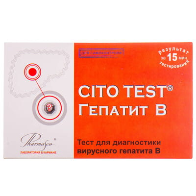Тест CITO TEST (Ціто Тест) Гепатит В для діагностики вірусного гепатиту В для самоконтроля 1 шт