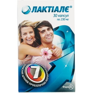 Дієтична добавка для регулювання мікрофлори кишечника Лактіалє Синбіотик (пробіотик+пребіотик) капсули 2 блістера по 15 шт