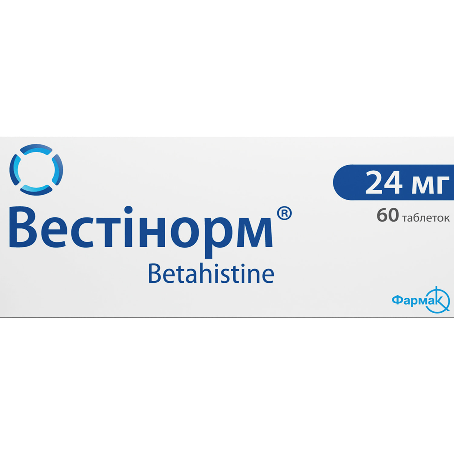 Вестінормтаблеткипо24мг6блістерівпо10шт(5550000100644)Фармак(Україна)-інструкція,купитизанизькоюціноювУкраїні|Аналоги,відгуки-МІСАптека9-1-1