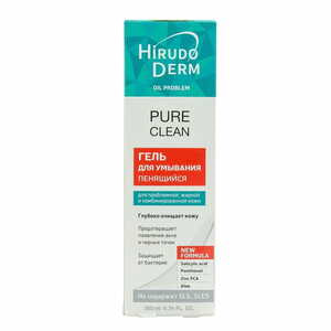 Гель для умывания HIRUDO DERM (Гирудо дерм) Oil Problem Pure Clea (Оил Проблем Пур Клиа) пенящийся 180 мл