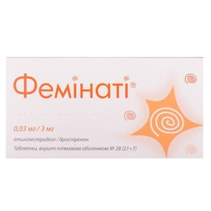 Фемінаті табл. в/о 0,03мг/3мг №28 (21+7)