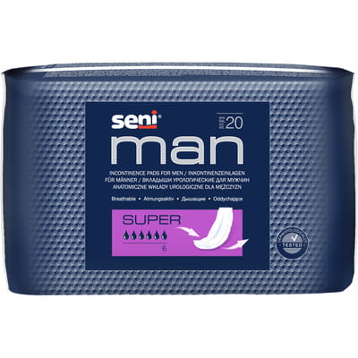 Прокладки урологические SENI Man (Сени Мен) Super (супер) для мужчин 20 шт