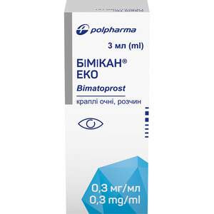 Бимикан Эко кап. глаз. р-р 0,3мг/мл фл. 3мл №1