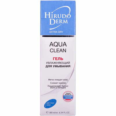 Гель для умивання HIRUDO DERM (Гірудо дерм) Extra Dry Aqua Clean (Екстра драй аква клін) зволожуючий 180 мл