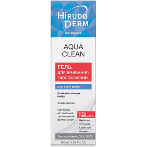 Гель для умывания HIRUDO DERM (Гирудо дерм) Extra Dry Aqua Clean (Экстра драй аква клин) увлажняющий 180 мл