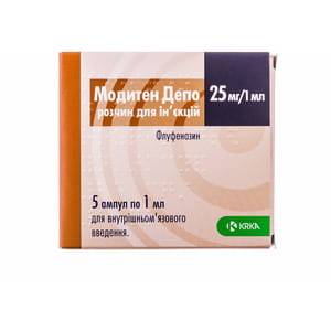 Модитен Депо р-р д/ин. 25мг/мл амп. 1мл №5