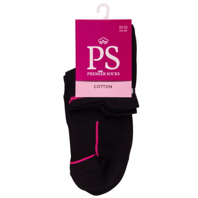 Носки женские PS (Премьер сокс) арт. 14В35/5 спортивные цвет черный размер (стопа) 23-25 см 1 пара
